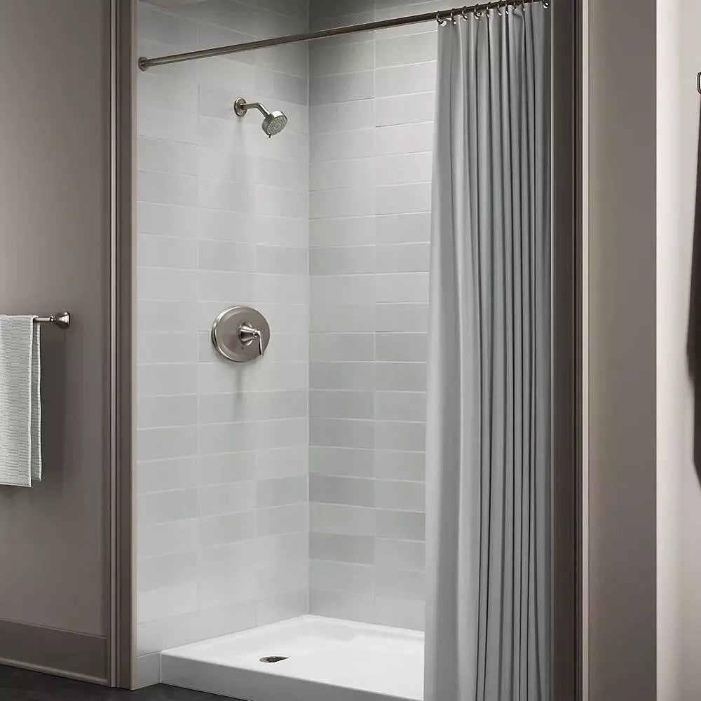 Tub Spout - KOHLER CO - Single Handle Pressure Balancing Valve Trim in Vibrant® Brushed Nickel