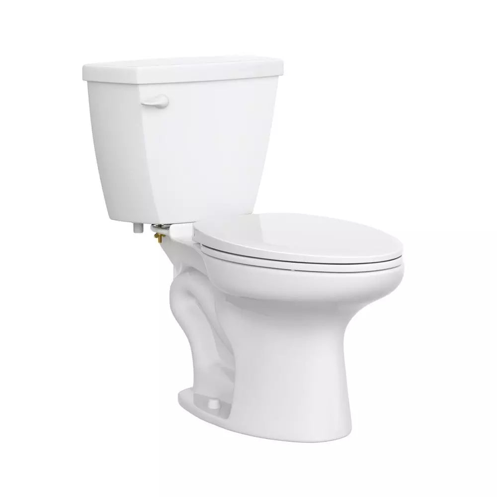 PROFLO 1.28 gpf Comfort Height Elongated Two Piece Complete Toilet in White with 12 in. Rough-In