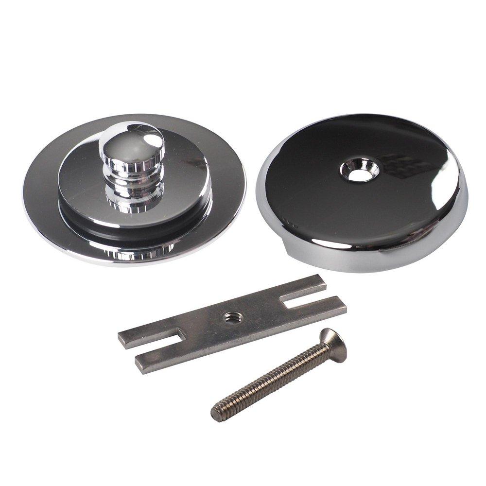 Drain Assembly - JONES STEPHENS CORP - One-Hole Bathtub Faceplate with Lift and Turn Stopper and Conversion Bar in Chrome Plated