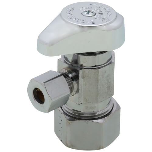 Angle Stop Valve - BrassCraft G2CR09 Series 1/2 x 1/4 in. Compression x OD Compression Angle Supply Stop Valve in Chrome Plated