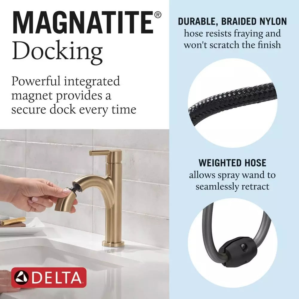 Bathroom Faucet - DELTA FAUCET CO - Single Handle Monoblock Bathroom Sink Faucet in Champagne Bronze