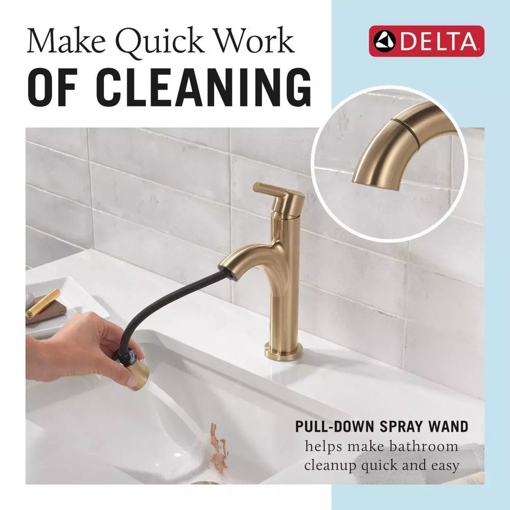 Bathroom Faucet - DELTA FAUCET CO - Single Handle Monoblock Bathroom Sink Faucet in Champagne Bronze