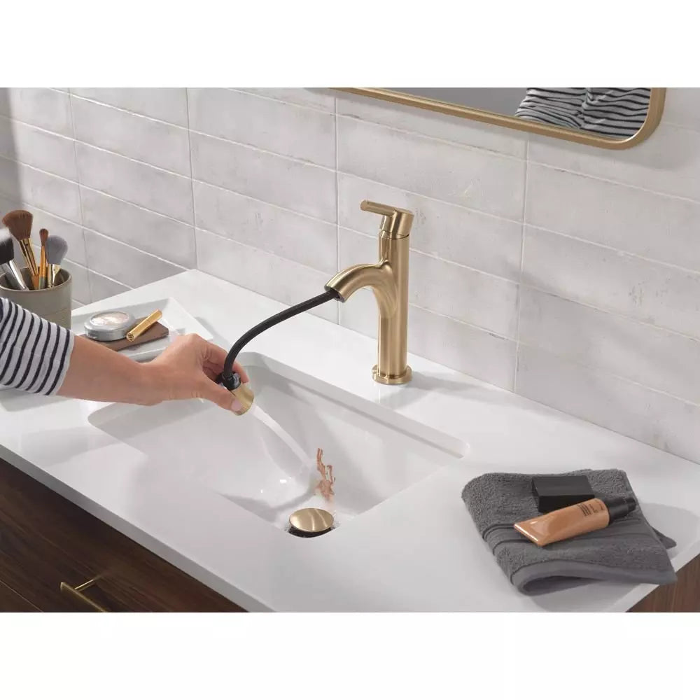 Bathroom Faucet - DELTA FAUCET CO - Single Handle Monoblock Bathroom Sink Faucet in Champagne Bronze
