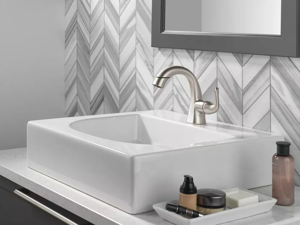 Bathroom Faucet - DELTA FAUCET CO - Single Handle Monoblock Bathroom Sink Faucet in SpotShield® Brushed Nickel