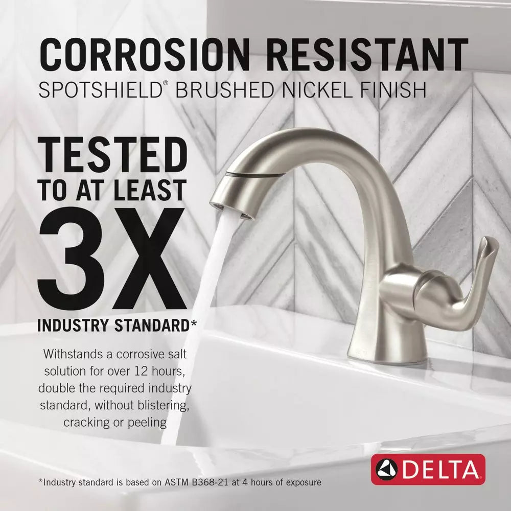 Bathroom Faucet - DELTA FAUCET CO - Single Handle Monoblock Bathroom Sink Faucet in SpotShield® Brushed Nickel