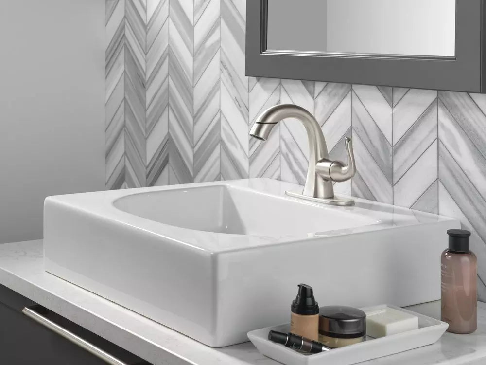 Bathroom Faucet - DELTA FAUCET CO - Single Handle Monoblock Bathroom Sink Faucet in SpotShield® Brushed Nickel