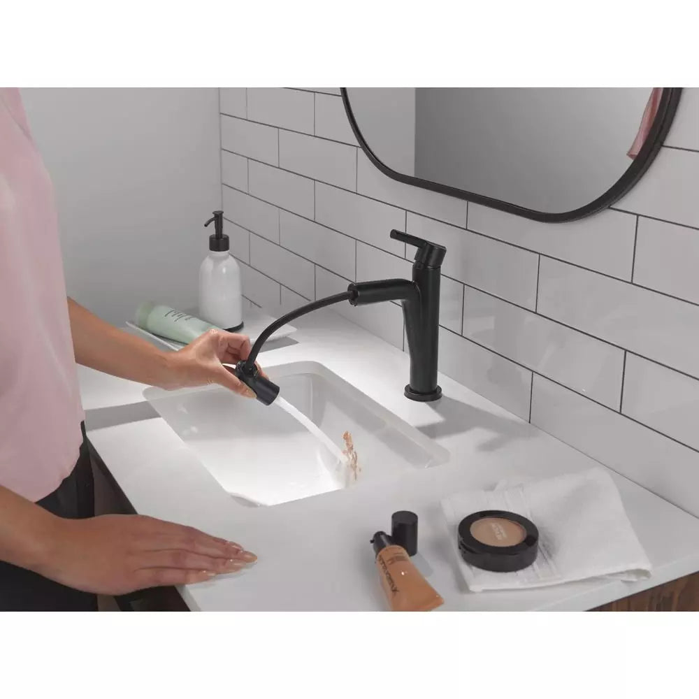 Bathroom Faucet - Delta Faucet Nicoli™ Single Handle Monoblock Bathroom Sink Faucet in Matte Black
