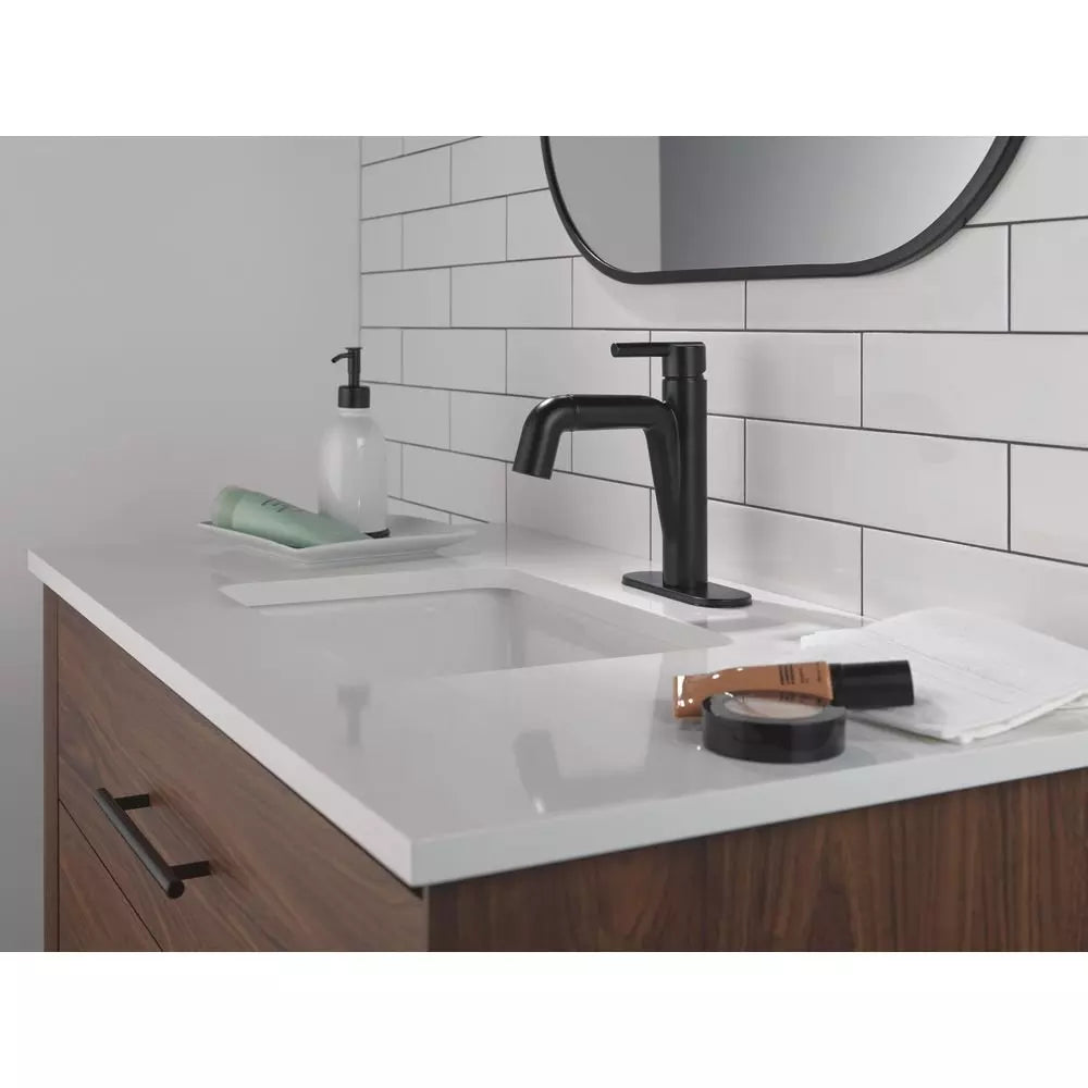 Bathroom Faucet - Delta Faucet Nicoli™ Single Handle Monoblock Bathroom Sink Faucet in Matte Black