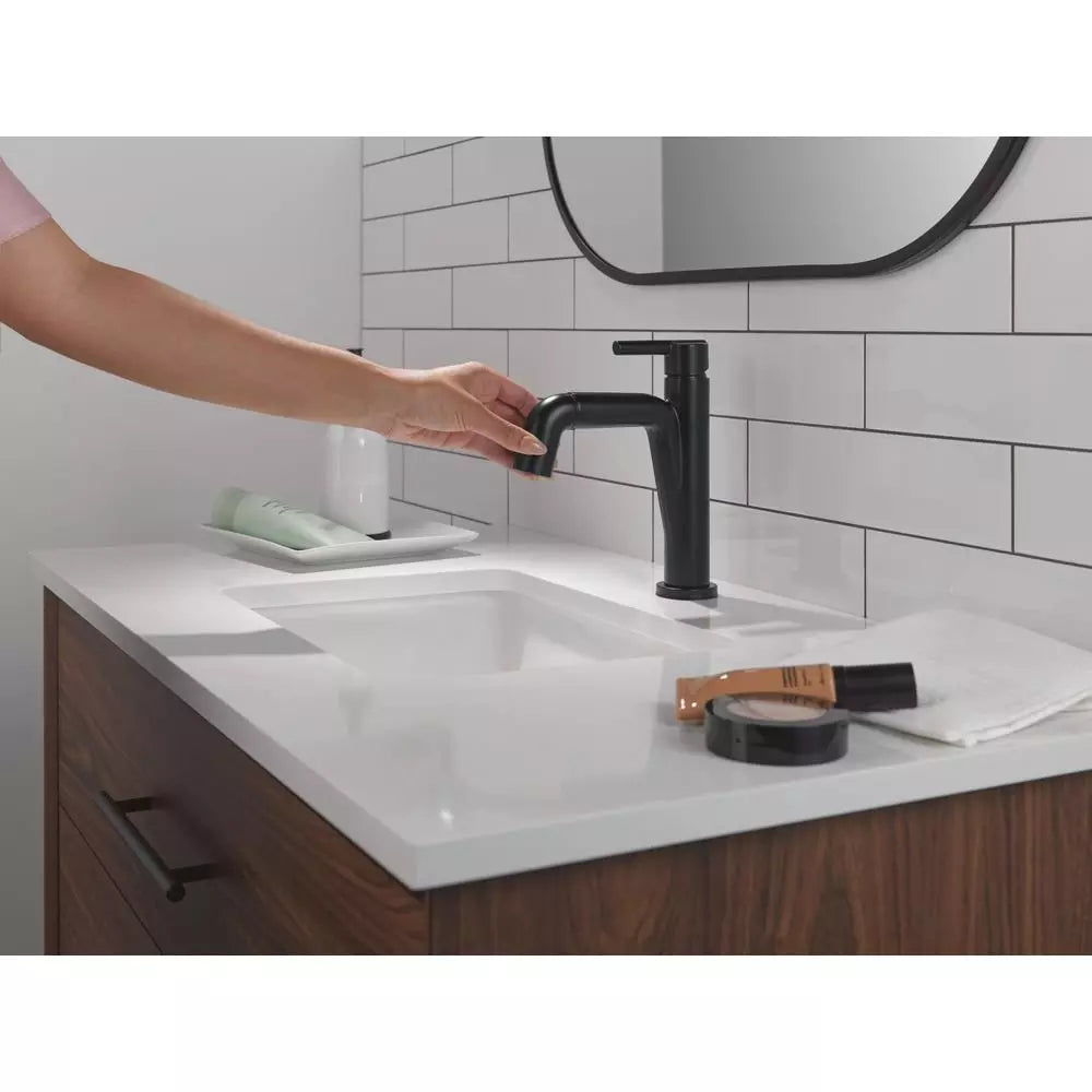 Bathroom Faucet - Delta Faucet Nicoli™ Single Handle Monoblock Bathroom Sink Faucet in Matte Black
