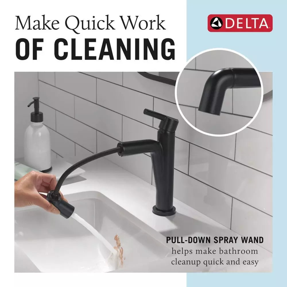 Bathroom Faucet - Delta Faucet Nicoli™ Single Handle Monoblock Bathroom Sink Faucet in Matte Black