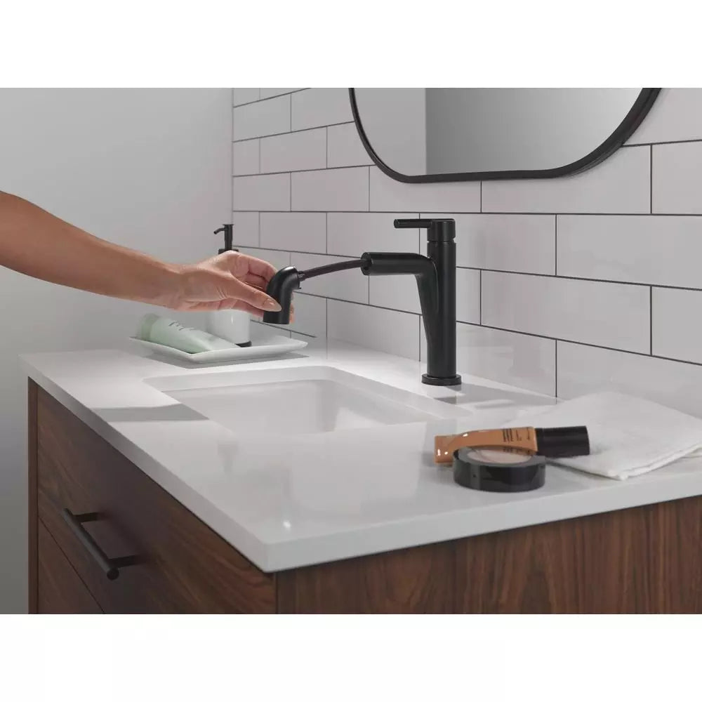 Bathroom Faucet - Delta Faucet Nicoli™ Single Handle Monoblock Bathroom Sink Faucet in Matte Black
