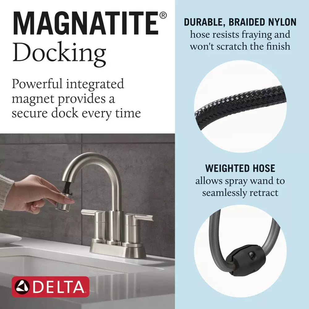 Bathroom Faucet - DELTA FAUCET CO - Two Handle Centerset Bathroom Sink Faucet in Stainless