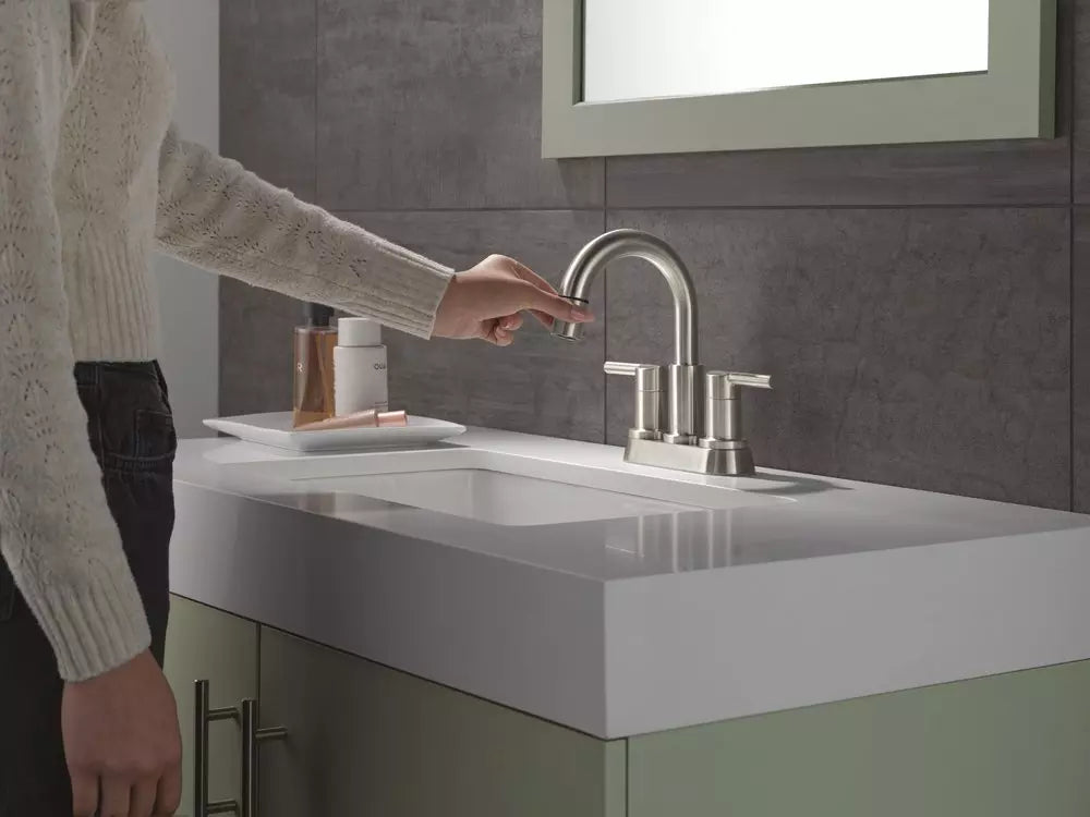 Bathroom Faucet - DELTA FAUCET CO - Two Handle Centerset Bathroom Sink Faucet in Stainless