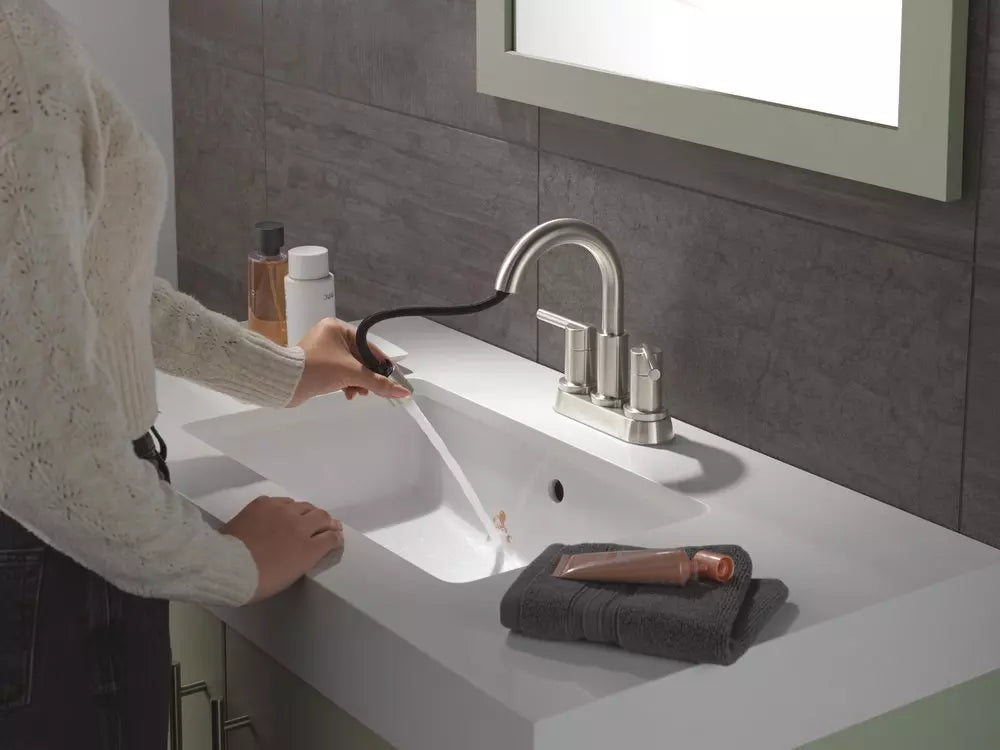 Bathroom Faucet - DELTA FAUCET CO - Two Handle Centerset Bathroom Sink Faucet in Stainless