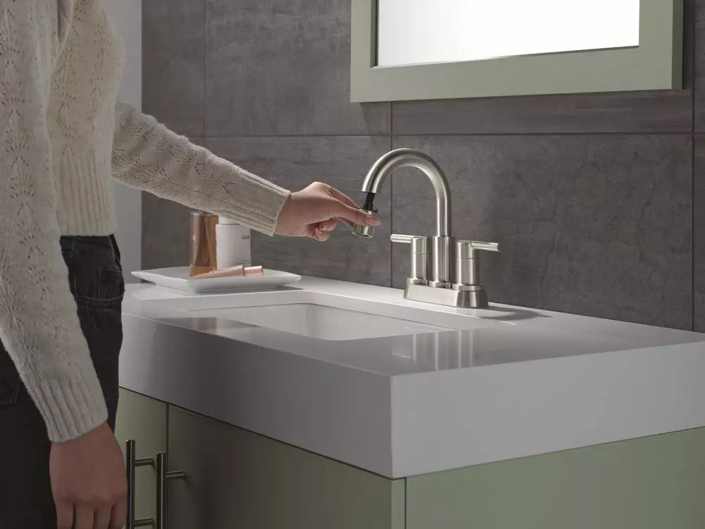 Bathroom Faucet - DELTA FAUCET CO - Two Handle Centerset Bathroom Sink Faucet in Stainless