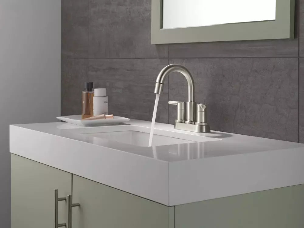 Bathroom Faucet - DELTA FAUCET CO - Two Handle Centerset Bathroom Sink Faucet in Stainless