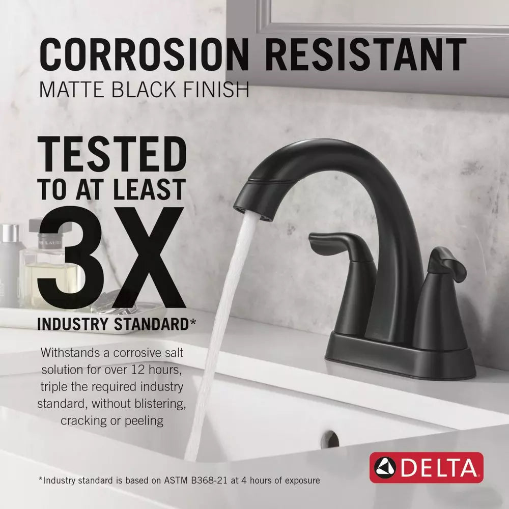 Bathroom Faucet - DELTA FAUCET CO - Two Handle Centerset Bathroom Sink Faucet in Matte Black