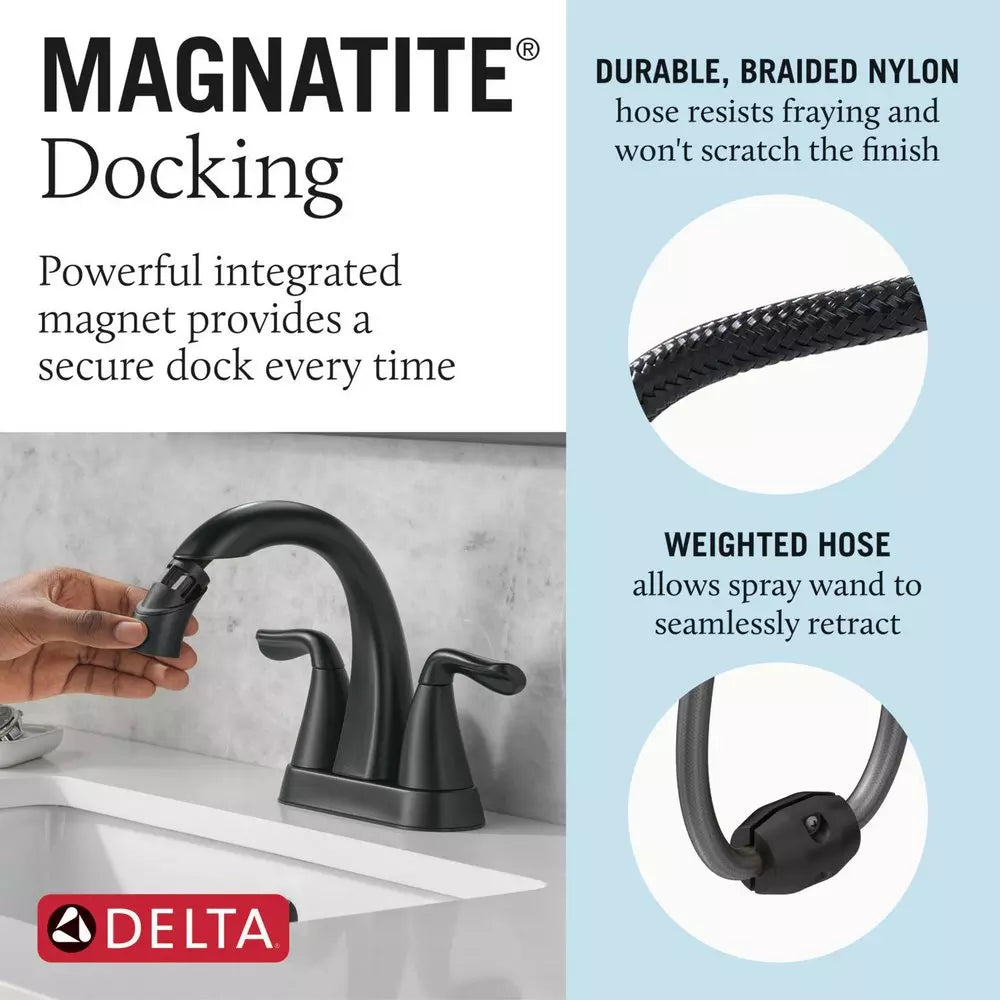 Bathroom Faucet - DELTA FAUCET CO - Two Handle Centerset Bathroom Sink Faucet in Matte Black
