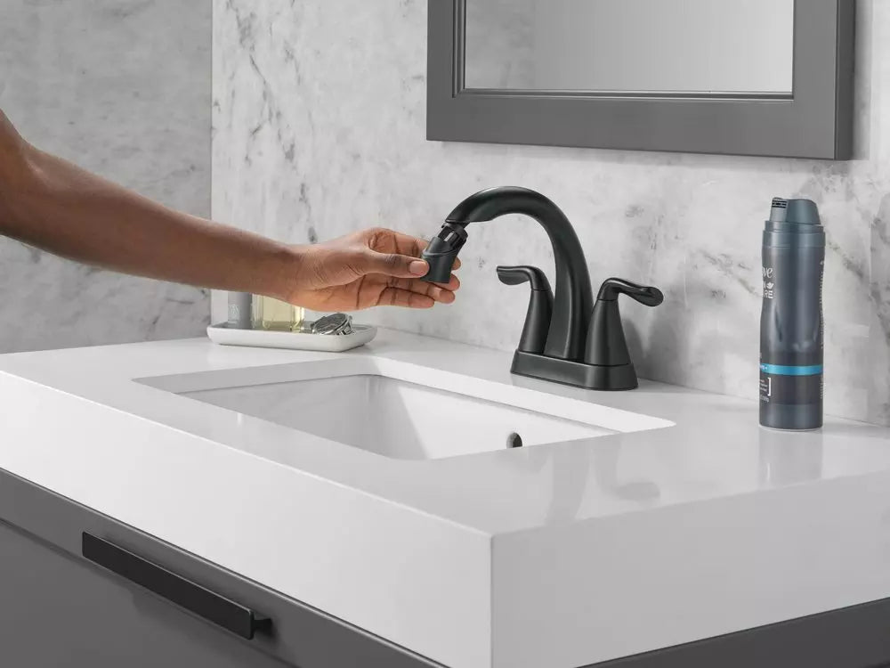 Bathroom Faucet - DELTA FAUCET CO - Two Handle Centerset Bathroom Sink Faucet in Matte Black