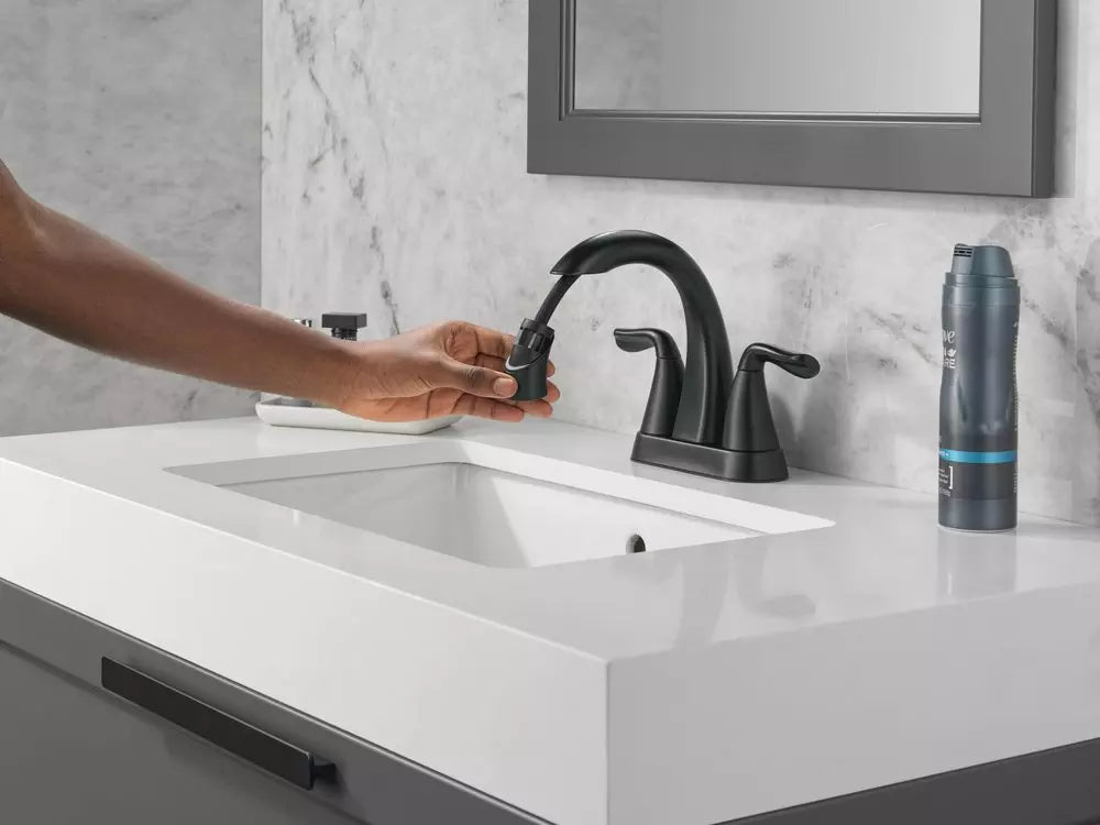 Bathroom Faucet - DELTA FAUCET CO - Two Handle Centerset Bathroom Sink Faucet in Matte Black