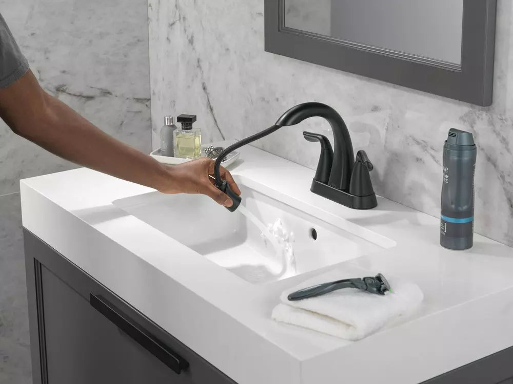 Bathroom Faucet - DELTA FAUCET CO - Two Handle Centerset Bathroom Sink Faucet in Matte Black