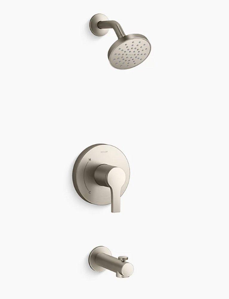 Tub Spout - KOHLER CO - One Handle Single Function Bathtub & Shower Faucet in Vibrant Brushed Nickel (Trim Only)