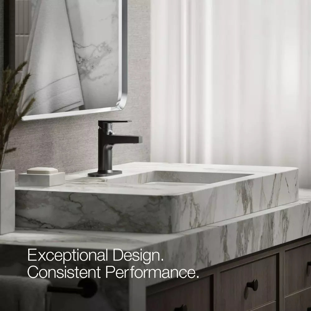 Bathroom Faucet - KOHLER CO - Single Handle Monoblock Bathroom Sink Faucet in Matte Black