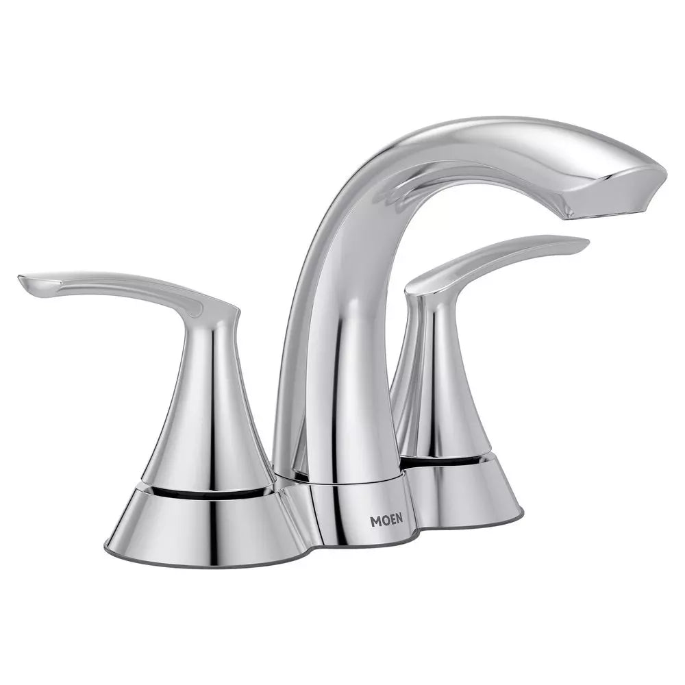 Moen Seena Two Handle Centerset Bathroom Sink Faucet in Chrome