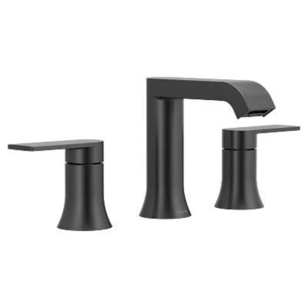 Moen Genta LX Two Handle Widespread Bathroom Sink Faucet in Matte Black