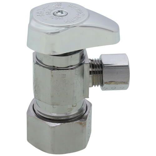 Angle Stop Valve - BrassCraft G2CR09 Series 1/2 x 1/4 in. Compression x OD Compression Angle Supply Stop Valve in Chrome Plated