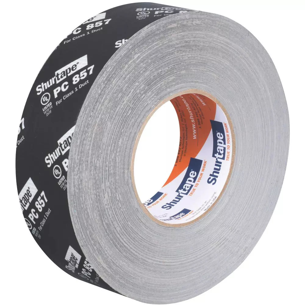 Shurtape PC 857 2 in. x 60 yd. Black UL 181B-FX Printed Cloth Duct Tape