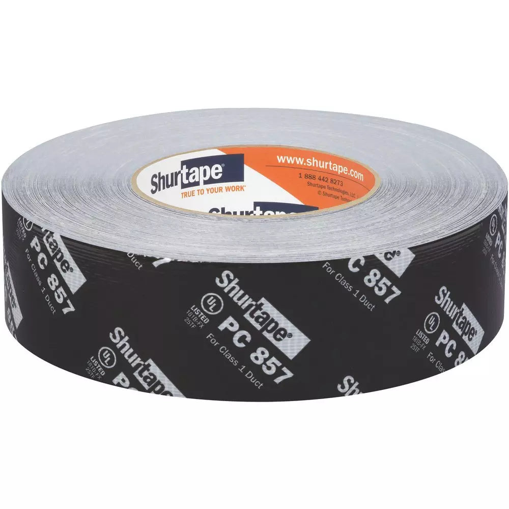 Shurtape PC 857 2 in. x 60 yd. Black UL 181B-FX Printed Cloth Duct Tape