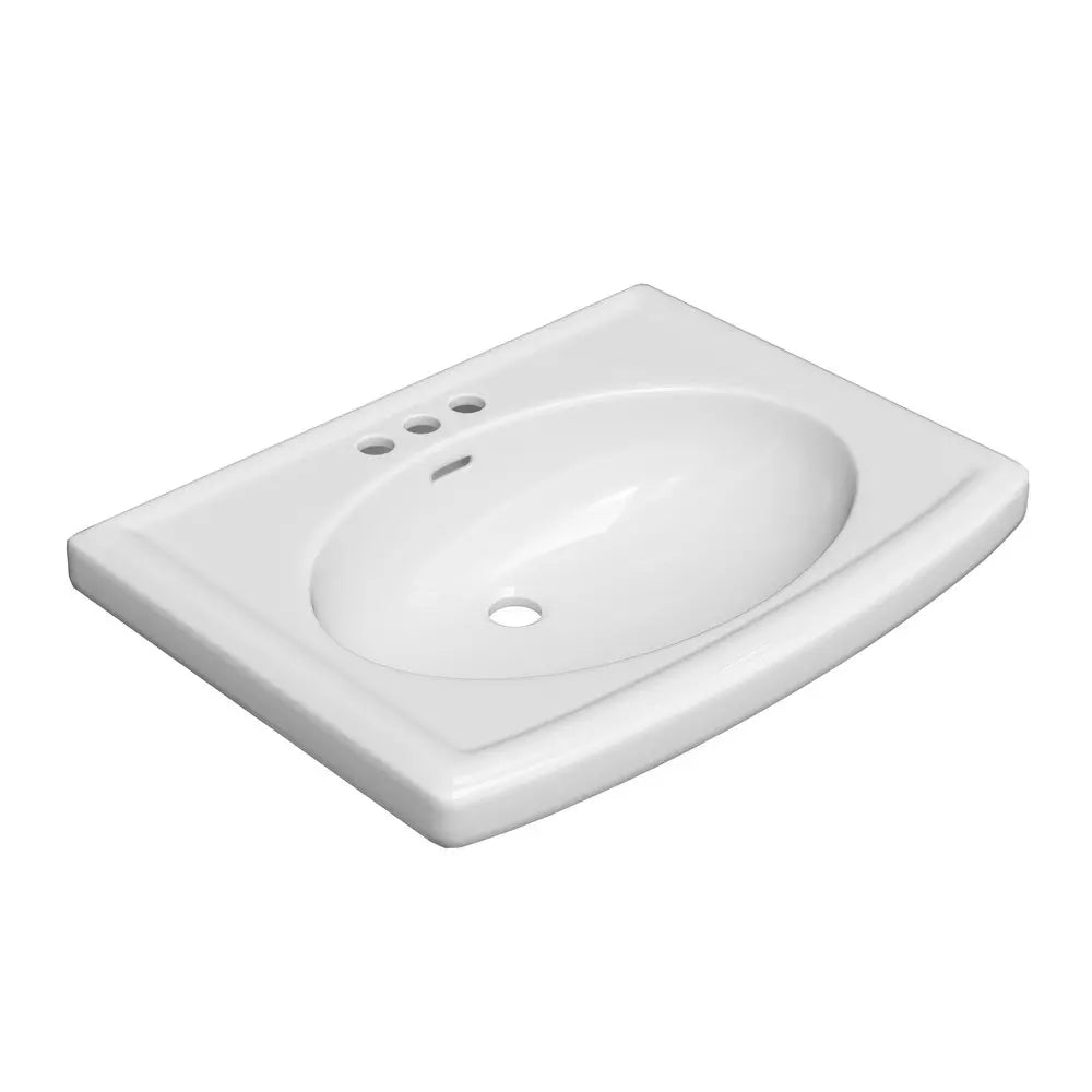 PROFLO Alder Creek 25-1/2 in. Oval Vitreous China Pedestal Bathroom Sink in White - Sink Only