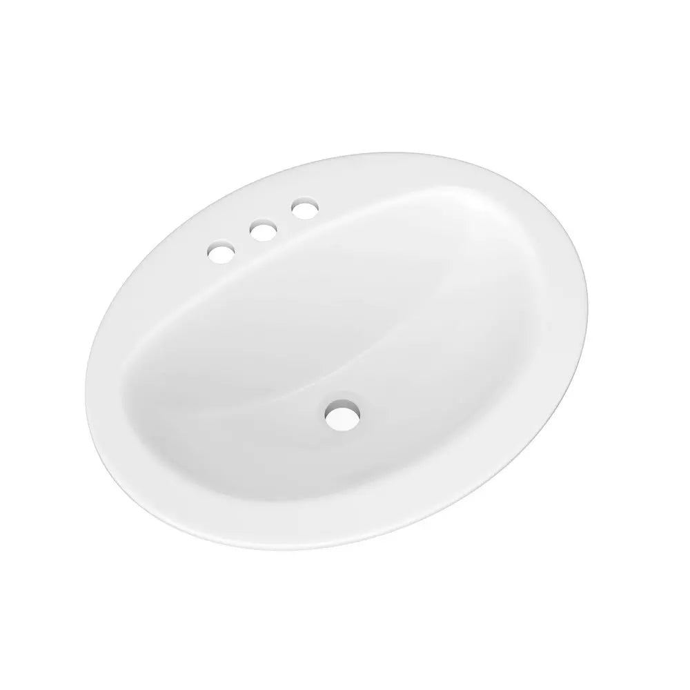 PROFLO Rockaway 20-1/2 in. Drop-in Oval Vitreous China Bathroom Sink in White