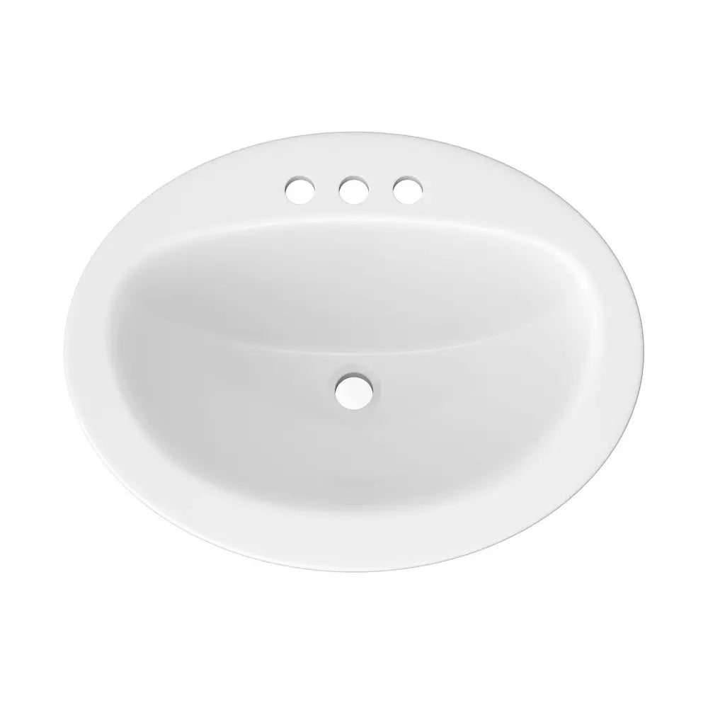 PROFLO Rockaway 20-1/2 in. Drop-in Oval Vitreous China Bathroom Sink in White