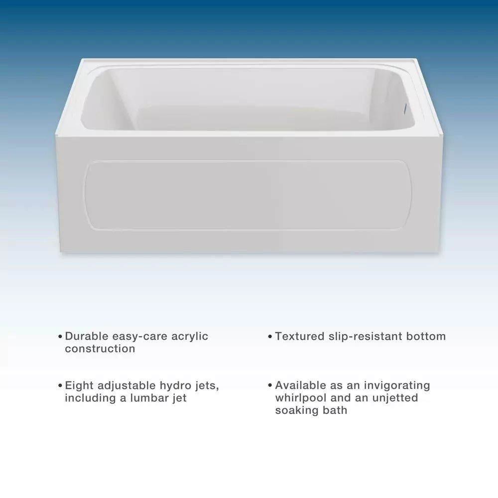PROFLO Plus Series 60 in. x 42 in. Soaker Alcove Bathtub with Right Drain in White