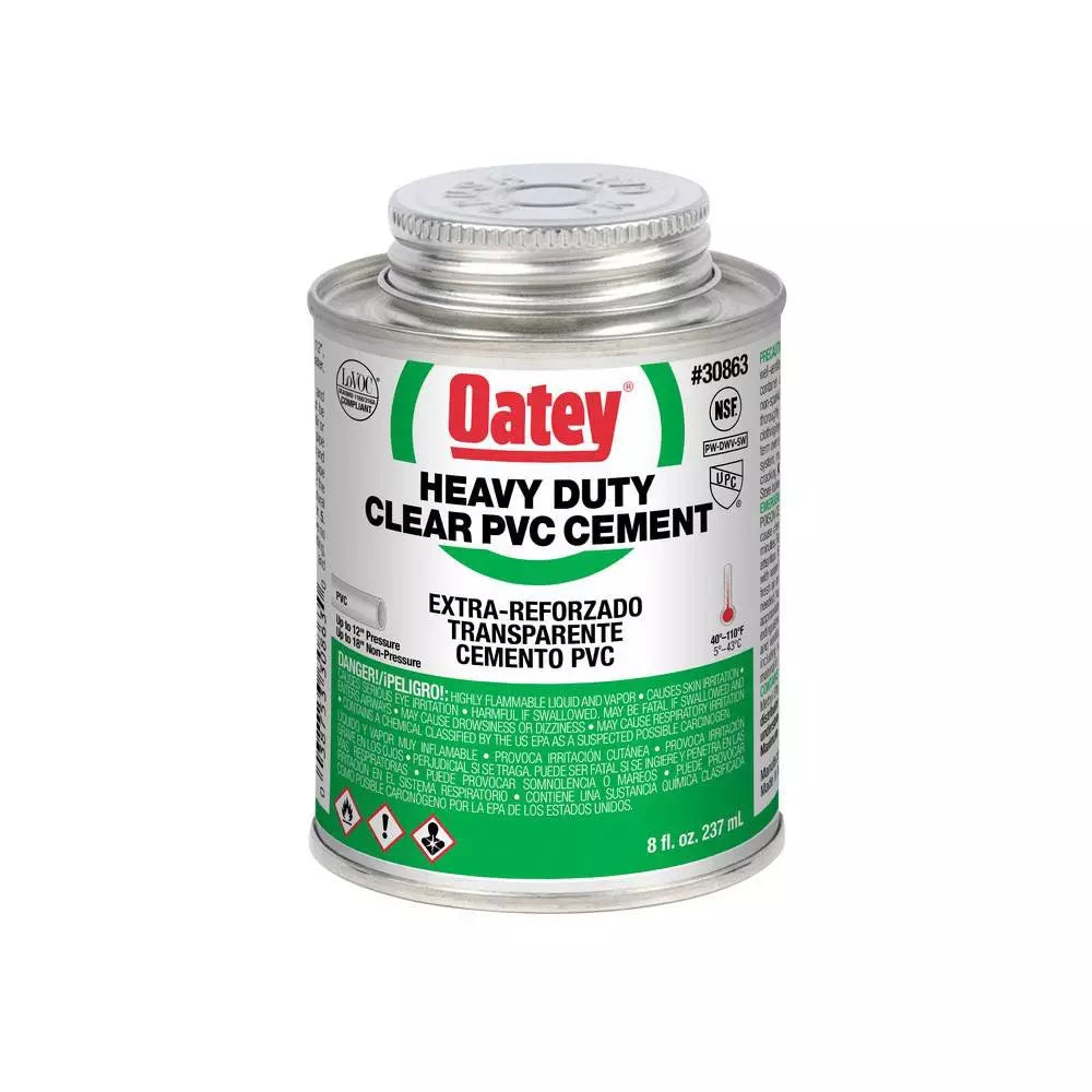 Oatey 8 oz. Heavy Duty Medium Set Clear PVC Pipe Cement
