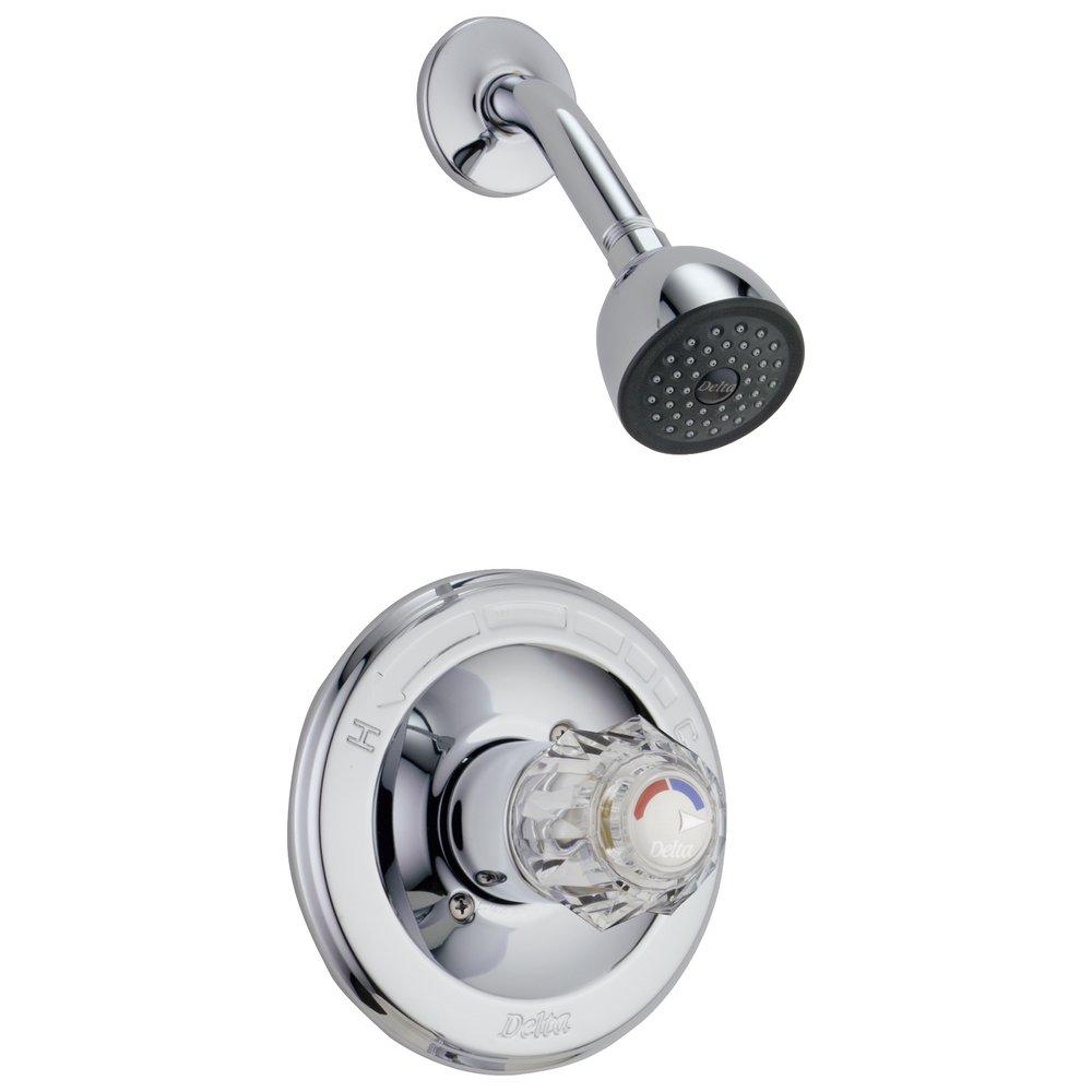 Shower Arm + Flange - DELTA FAUCET CO - Single Handle Multi Function Shower Faucet in Chrome (Trim Only)