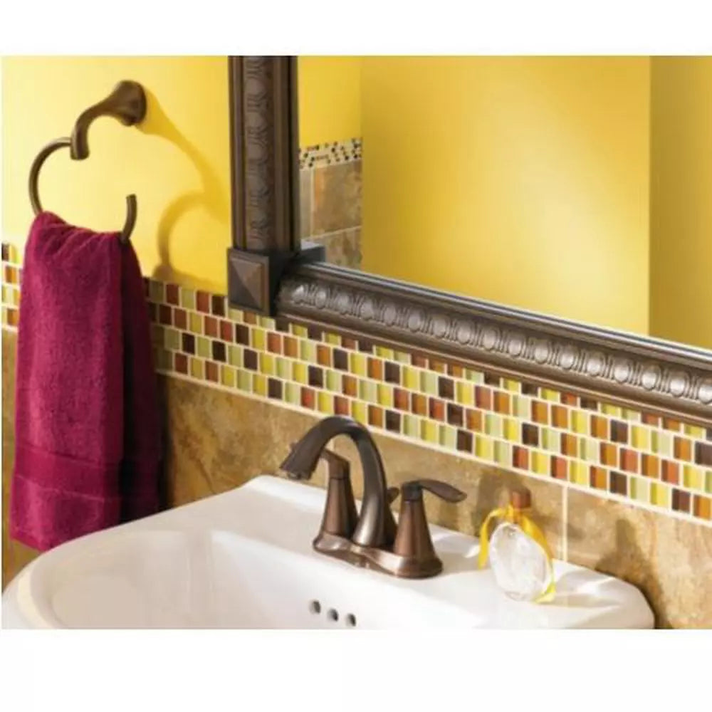 Moen Eva Two Handle Centerset Bathroom Sink Faucet in Brushed Nickel