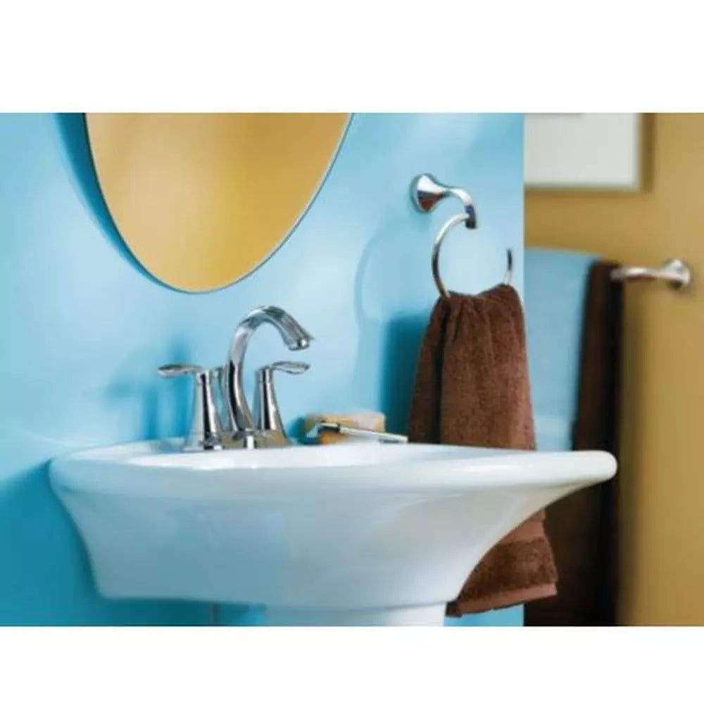 Moen Eva Two Handle Centerset Bathroom Sink Faucet in Brushed Nickel
