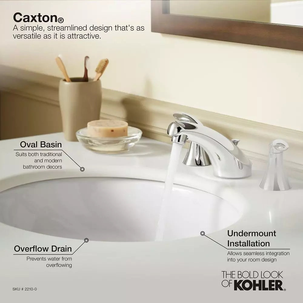KOHLER Caxton 19-1/4 in. Undermount Oval Vitreous China Bathroom Sink in White
