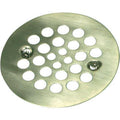 Shower Drain - SIGNATURE HARDWARE - 4-1/4 in. Shower Strainer in Brushed Nickel