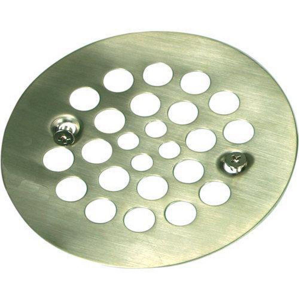 Shower Drain - SIGNATURE HARDWARE - 4-1/4 in. Shower Strainer in Brushed Nickel
