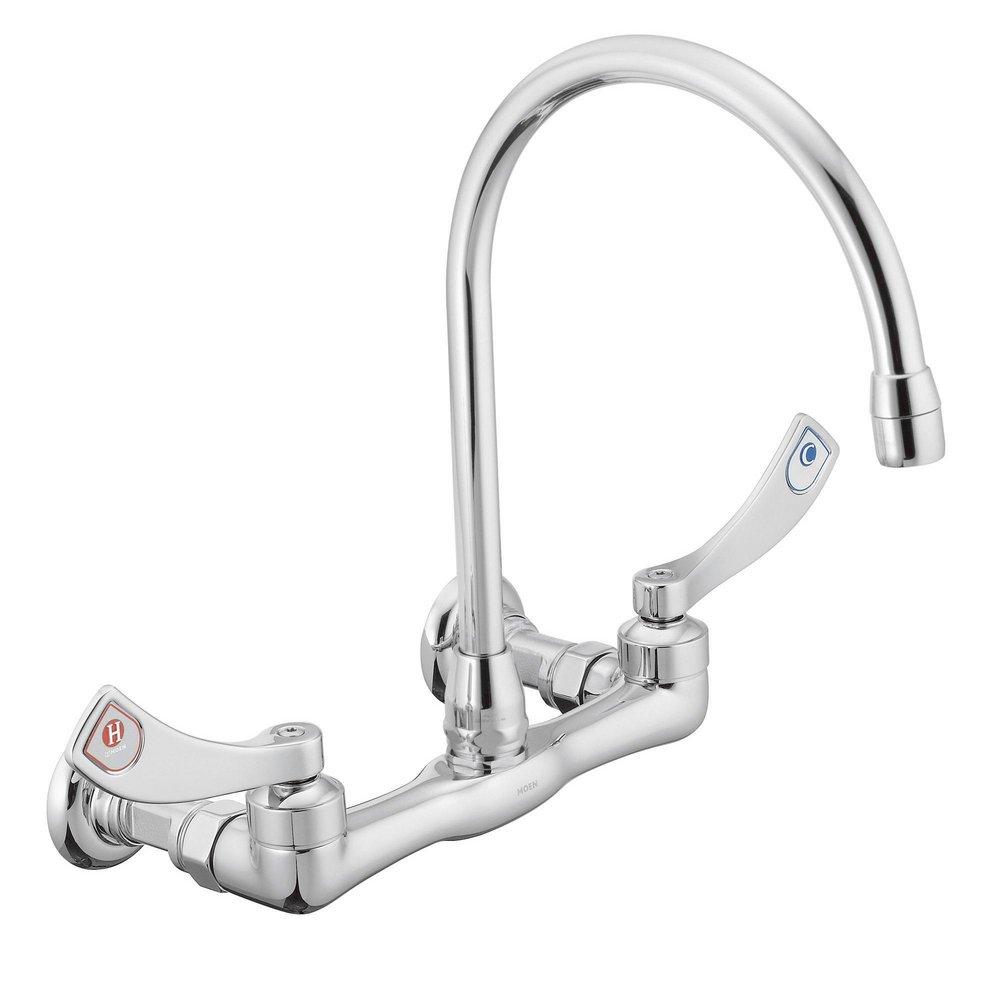 Bathroom Faucet - MOEN INC - Two Handle Wall Mount Bathroom Sink Faucet in Chrome