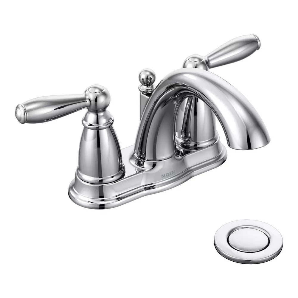 Moen Brantford Two Handle Centerset Bathroom Sink Faucet in Chrome
