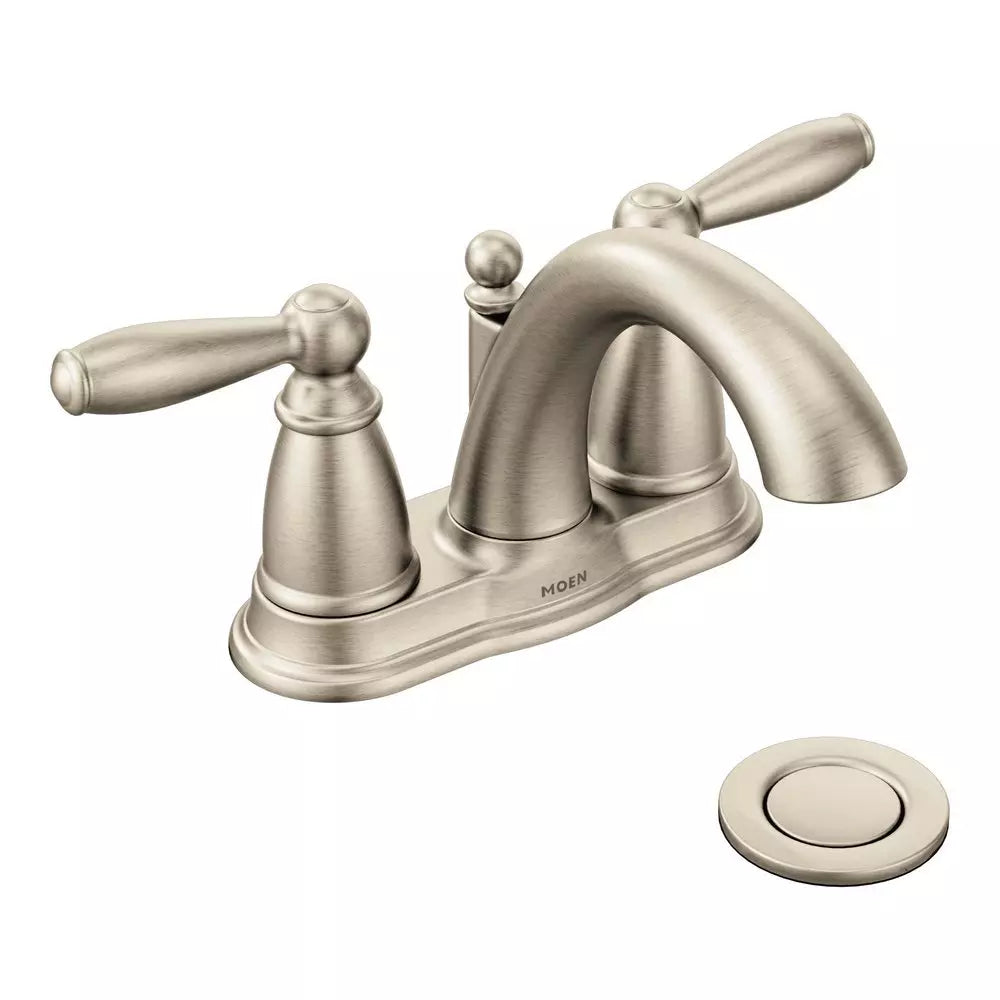 Moen Brantford Two Handle Centerset Bathroom Sink Faucet in Brushed Nickel