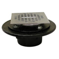 Shower Drain - JONES STEPHENS CORP - 2 in. IPS Cast Iron Drain with 4 in. Adjustable Square Strainer Polished Chrome