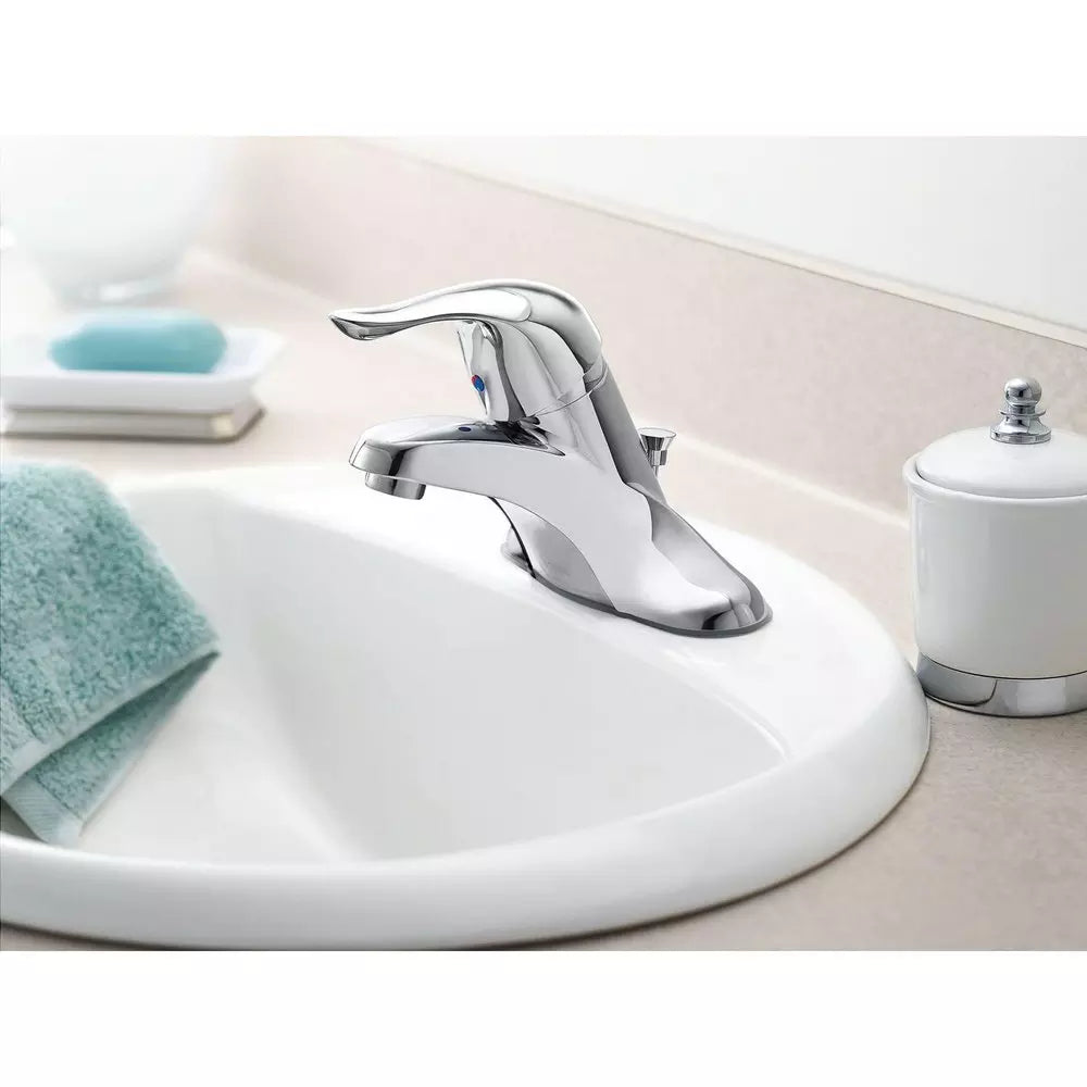 Moen Chateau Single Handle Centerset Bathroom Sink Faucet in Chrome