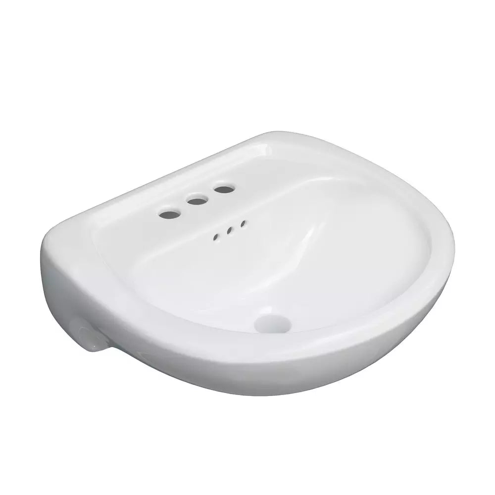 PROFLO Lisbon Valley 20-1/4 in. Oval Vitreous China Pedestal Bathroom Sink in White
