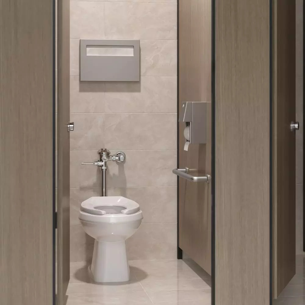 PROFLO Elongated Open Front Commercial Toilet Seat without Cover in White (with Self-Sustaining Hinge)